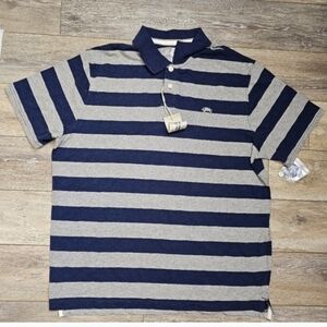 Striped Polo Shirt in Navy and Gray Sz XXL